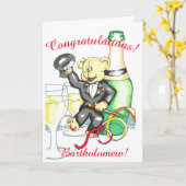Gefeliciteerd Teddybeer Kaart (Gele Bloem)