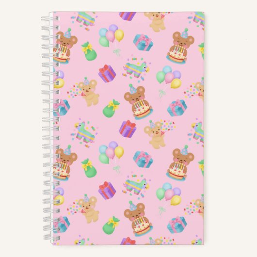 Gefeliciteerd Teddybeer Roze Notitieboek (Voorkant)