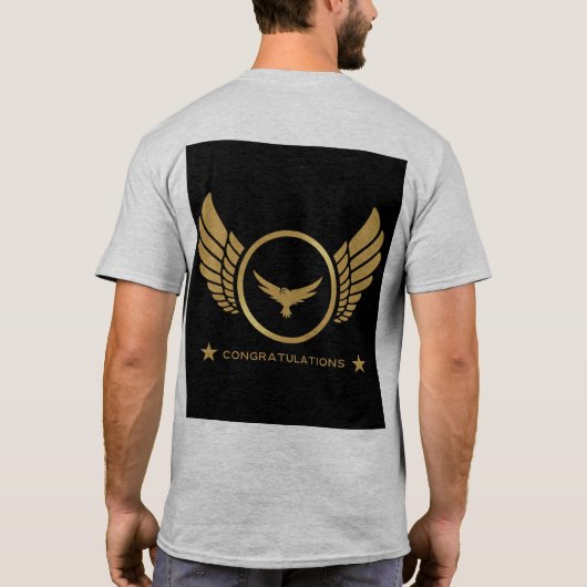 Gefeliciteerd tekst Gold Eagle Wings afbeelding Gr T-shirt (Achterkant)