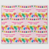 Gefeliciteerd Tekst of Naam Afstuderen Pensioen Cadeaupapier (Vlak)