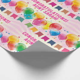 Gefeliciteerd tekst of naam afstuderen pensioen cadeaupapier