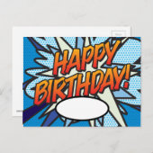 Gefeliciteerd Tekstballon voor je boodschap Leuk Briefkaart (Voorkant / Achterkant)