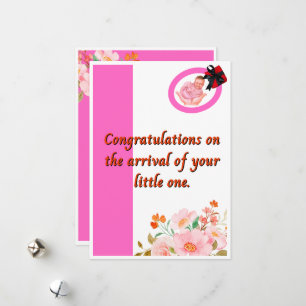 Gefeliciteerd ter gelegenheid van een nieuw meisje feestdagenkaart