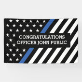 Gefeliciteerd Thin Blue Line Flag Banner (Horizontaal)