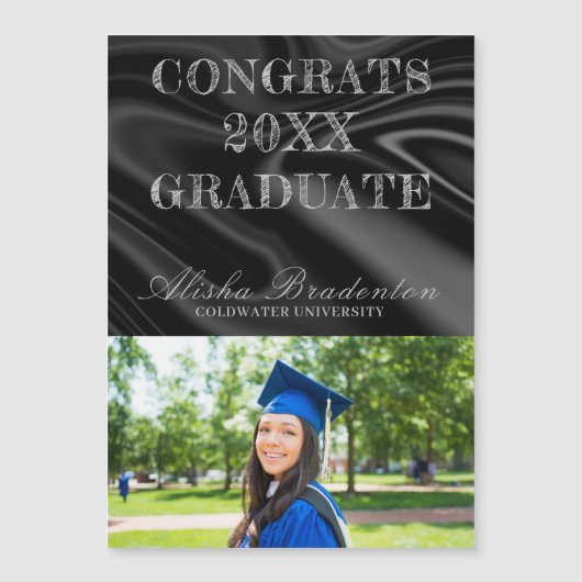 Gefeliciteerd Thin Magnetic Afstuderen Kaart Magnetische Uitnodiging (Voorkant)