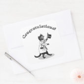 Gefeliciteerd Top Hat Cat Sticker (Envelop)