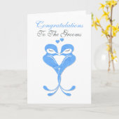 Gefeliciteerd Tortelduifjes Gay Wedding Kaart (Gele Bloem)