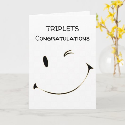 ***GEFELICITEERD***** TRIPLETS*** KAART (Gele Bloem)