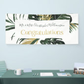 Gefeliciteerd Tropical Floral Wedding Spandoek (Beurs)