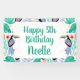 Gefeliciteerd! Tropische Toucan-vogel Spandoek