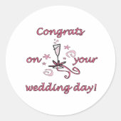 Gefeliciteerd Trouwdag Ronde Sticker (Voorkant)