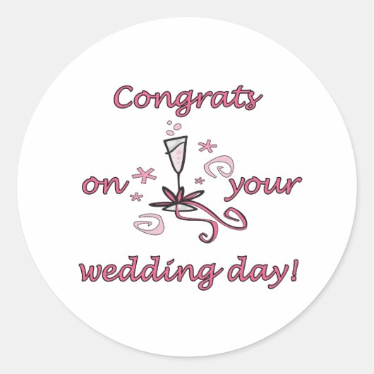 Gefeliciteerd Trouwdag Ronde Sticker (Voorkant)
