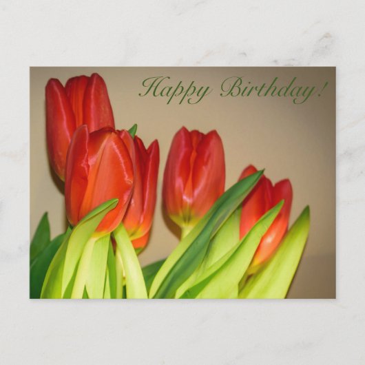 Gefeliciteerd! Tulpen Ansichtkaart Briefkaart (Voorkant)