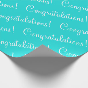 Gefeliciteerd Turquoise Script Afstuderen Cadeaupapier