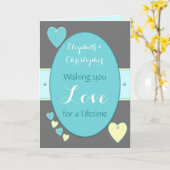 Gefeliciteerd turquoise trouwdag groet kaart (Gele Bloem)