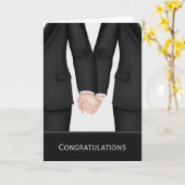 Gefeliciteerd, twee groepen in Suits Wedding Kaart (Gele Bloem)