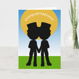 Gefeliciteerd Twee kamers in Top hoeden Gay Weddin Kaart