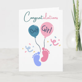 Gefeliciteerd Tweeling Jongen en Meisje Lieve Baby Kaart