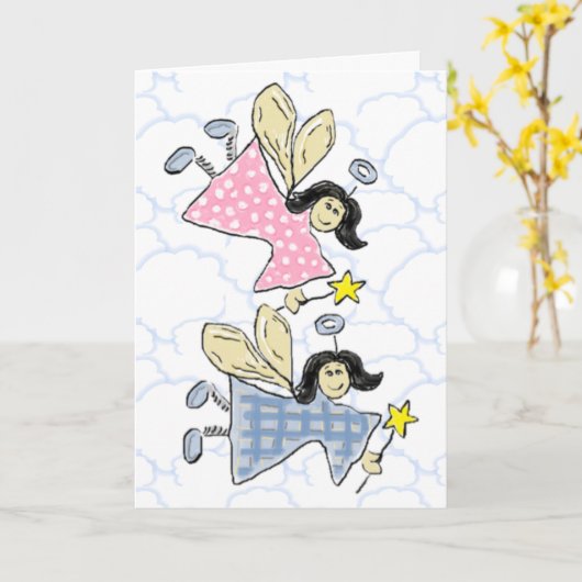 Gefeliciteerd tweeling kaart (Gele Bloem)