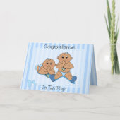 Gefeliciteerd - Twin Baby Boys Custom Kaart (Voorkant)