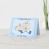 Gefeliciteerd - Twin Baby Boys Custom Kaart (Voorkant)
