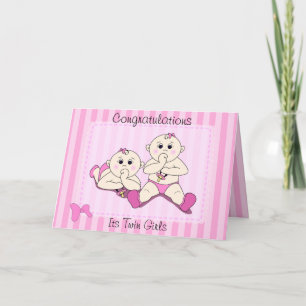 Gefeliciteerd - Twin Baby Girls Custom Kaart