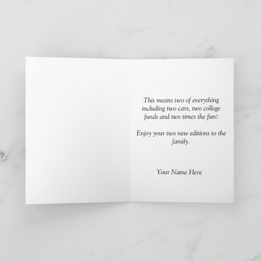 Gefeliciteerd Twin Boys Kaart (Binnen)