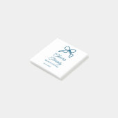 Gefeliciteerd twintig blauwe verjaardagsboog naam post-it® notes (Schuin)