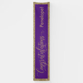 Gefeliciteerd Typografie Gold Glitter en Paarse Spandoek (Verticaal)