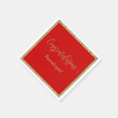 Gefeliciteerd Typografie Gold Glitter op rood Servet (Hoek)