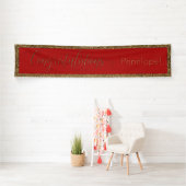 Gefeliciteerd Typografie Goud Glitter en Rood Spandoek (Insitu)