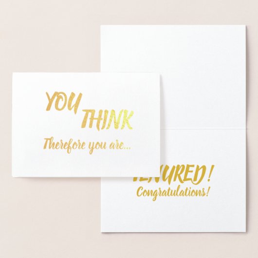 Gefeliciteerd, u denkt dat u daarom bent folie kaarten (Display)