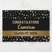 Gefeliciteerd Universiteit Afstuderen Naam en Jaar Sparkling Wijnetiket (Enkel label)