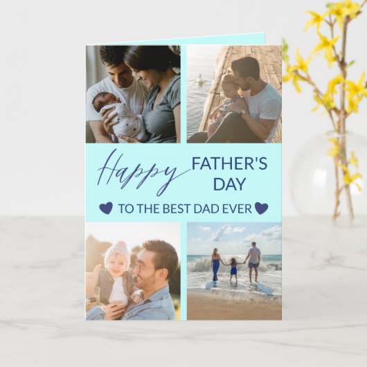 Gefeliciteerd Vader Collage Beste Papa Kaart (Gele Bloem)