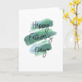 Gefeliciteerd Vader Dag Groene Waterverfkaart Kaart (Gele Bloem)
