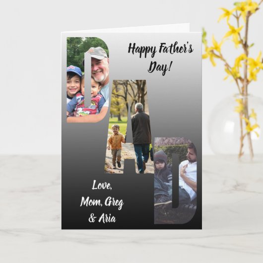 Gefeliciteerd Vaderdag | Fotosjabloon Kaart (Gele Bloem)