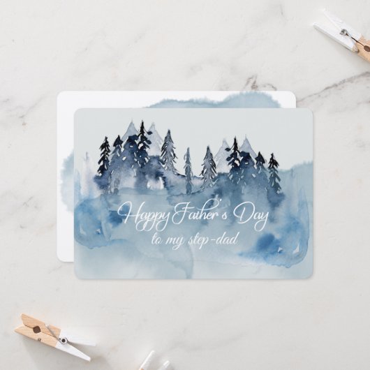 Gefeliciteerd Vaderdag Stiefvader Kaart (Voorkant / Achterkant in situ)