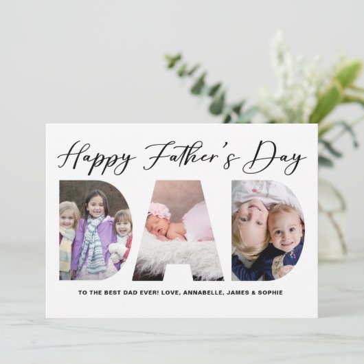 Gefeliciteerd Vaderdag | Vaderdag foto Feestdagenkaart (Staand voorkant)