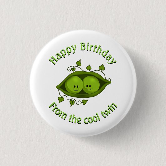Gefeliciteerd van de coole Twin Peas In A Pod Ronde Button 3,2 Cm (Voorkant)