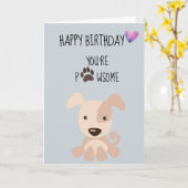 Gefeliciteerd van de hond je bent Pawsome Poot Kaart (Gele Bloem)