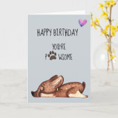 Gefeliciteerd van de hond je bent Pawsome Poot Kaart (Gele Bloem)