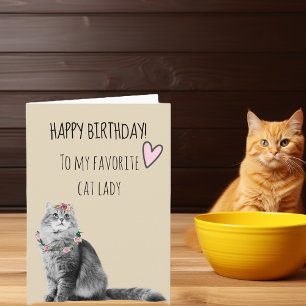 Gefeliciteerd van kattenvrouw Mooi Kaart