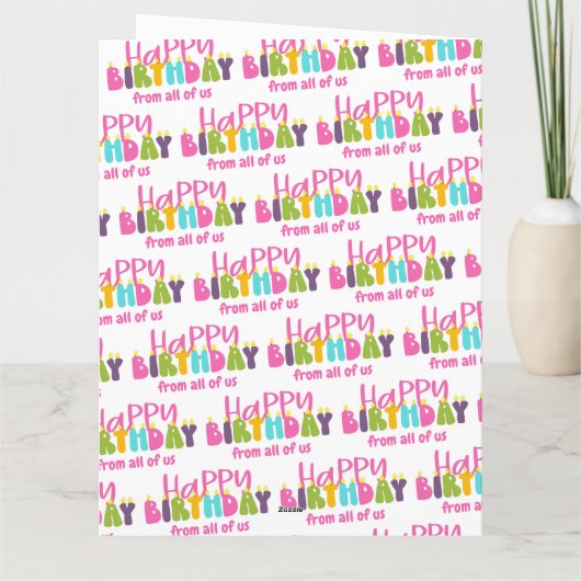 Gefeliciteerd van ons allemaal Kleurrijke kaarsen Kaart (Achterkant)