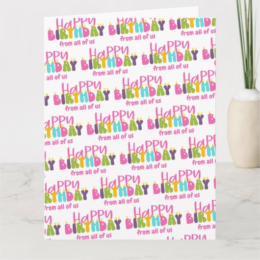 Gefeliciteerd van ons allemaal Kleurrijke kaarsen Kaart (Voorkant)