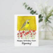 Gefeliciteerd van Wyoming Meadowlark Bloemen Briefkaart (Staand voorkant)
