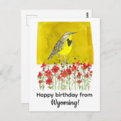 Gefeliciteerd van Wyoming Meadowlark Bloemen Briefkaart (Voorkant / Achterkant)