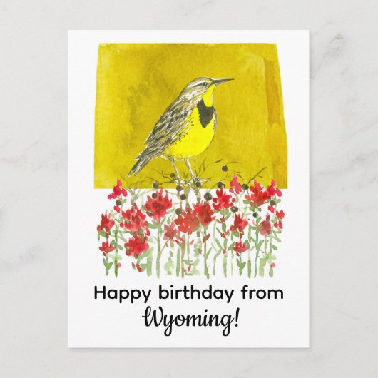 Gefeliciteerd van Wyoming Meadowlark Bloemen Briefkaart (Voorkant)