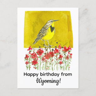 Gefeliciteerd van Wyoming Meadowlark Flowers Briefkaart