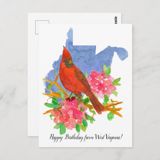 Gefeliciteerd vanuit West Virginia Cardinal Flower Briefkaart (Voorkant / Achterkant)