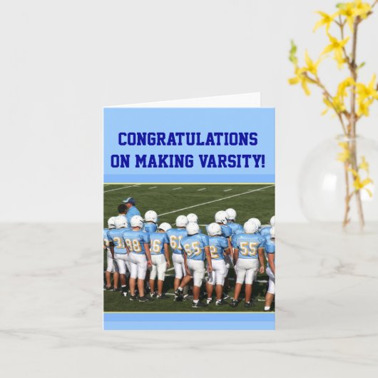 Gefeliciteerd Varsity Football wenskaart Kaart (Gele Bloem)
